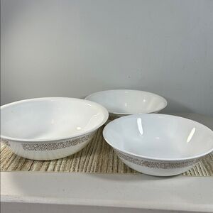 Corelle woodland brown set of 3 bowls